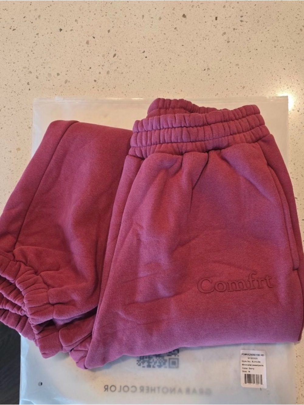 Comfrt Sweatpants Size M Berry Plum Oversized Fleece Joggers